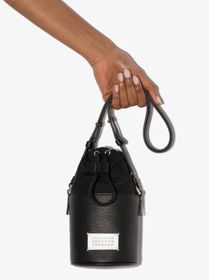Black Number Logo Bucket Bag