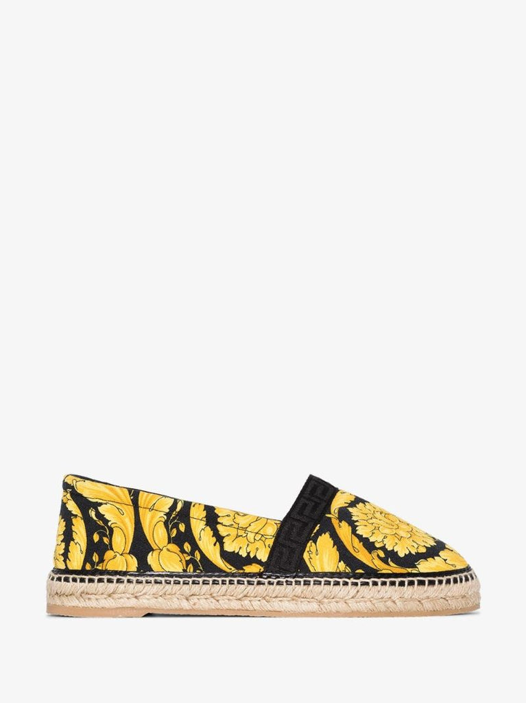 Black Baroque Print Espadrilles