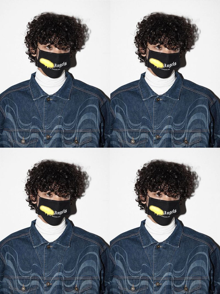 Black Spray Paint Logo Cotton Face Mask