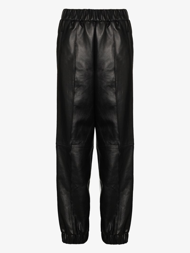 Tapered Leather Trousers