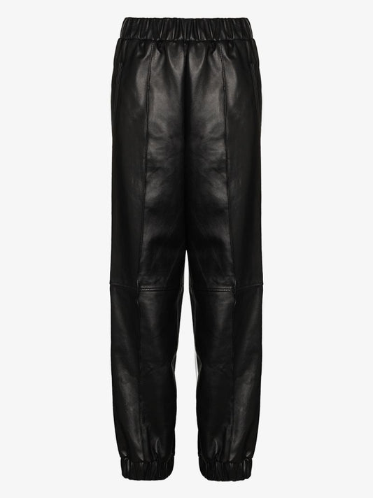 Tapered Leather Trousers