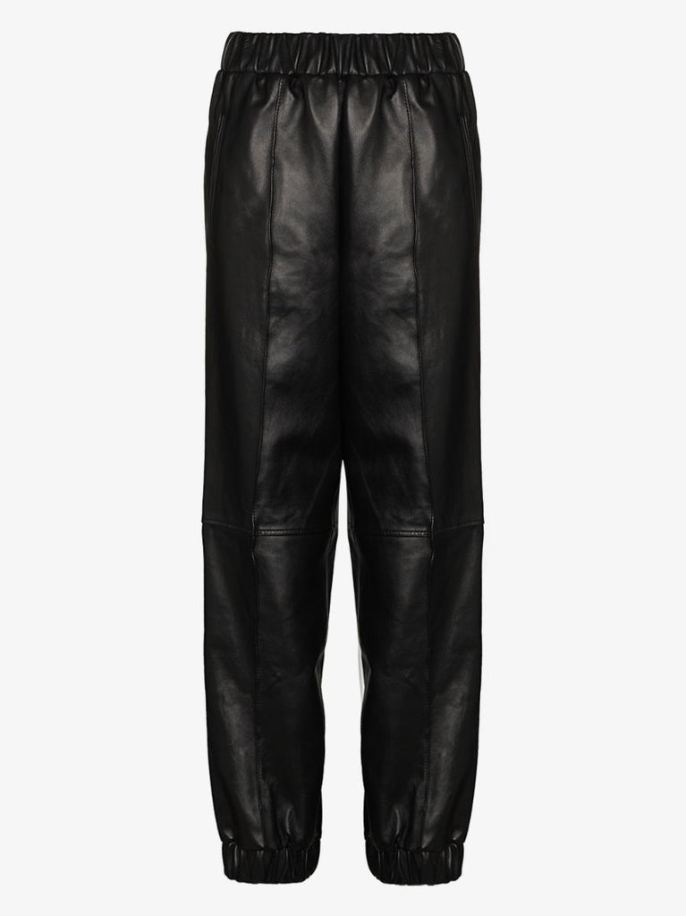 Tapered Leather Trousers