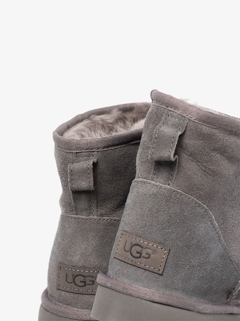 Grey Classic Mini Ii Shearling Ankle Boots