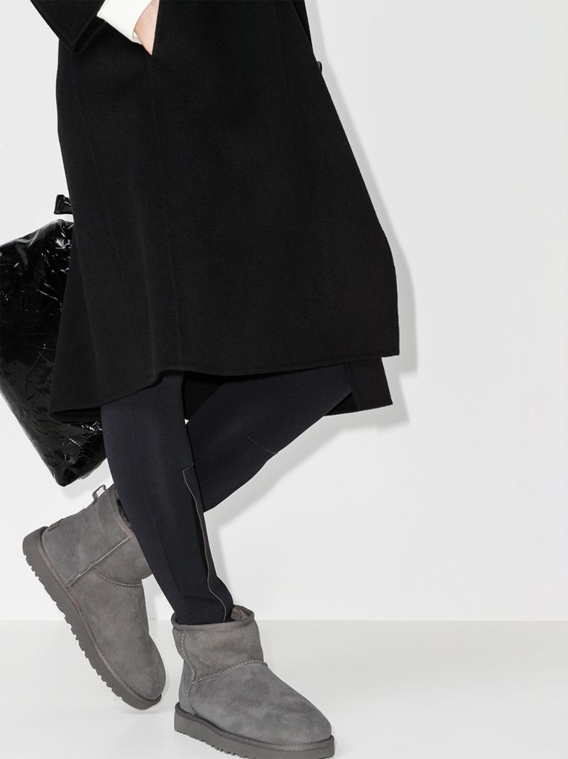 Grey Classic Mini Ii Shearling Ankle Boots