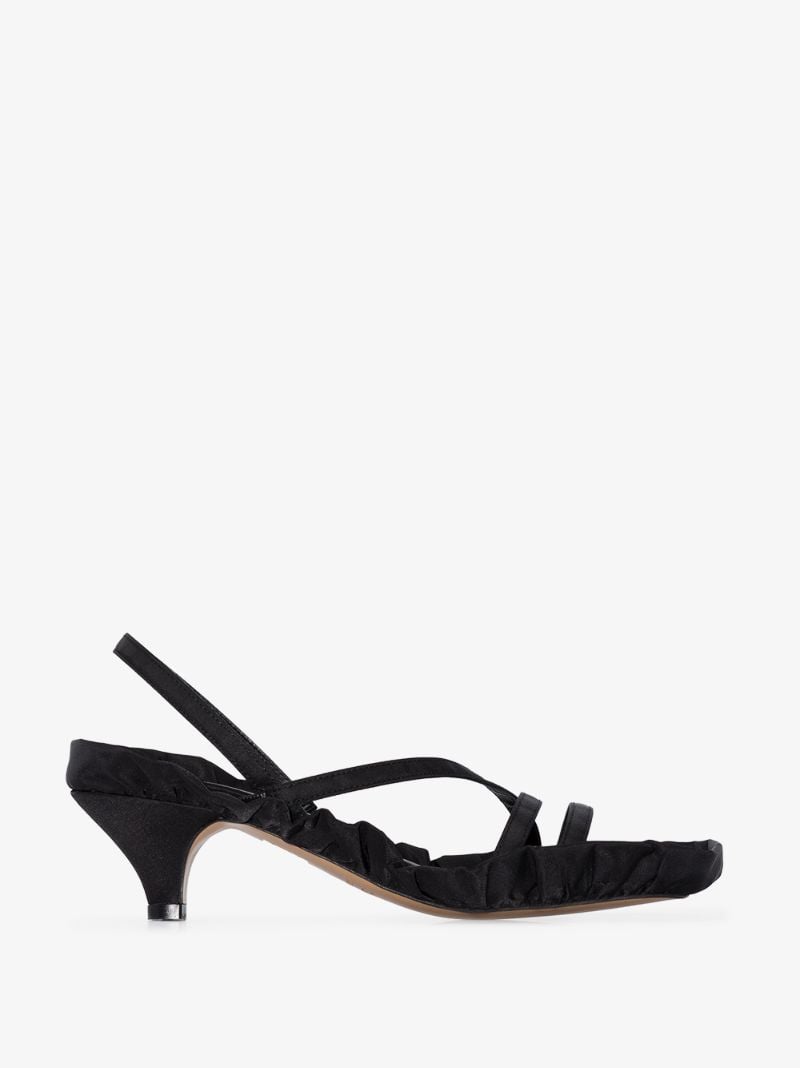 Black Ruffled Edge Sandals