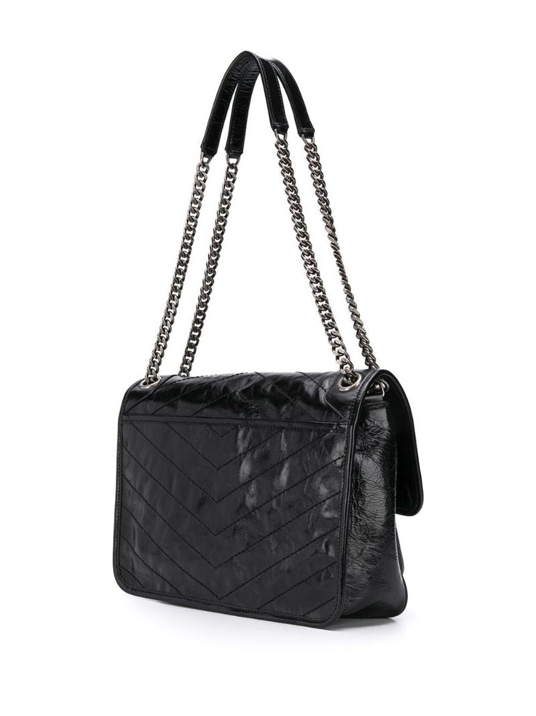 Black Niki Medium Leather Shoulder Bag