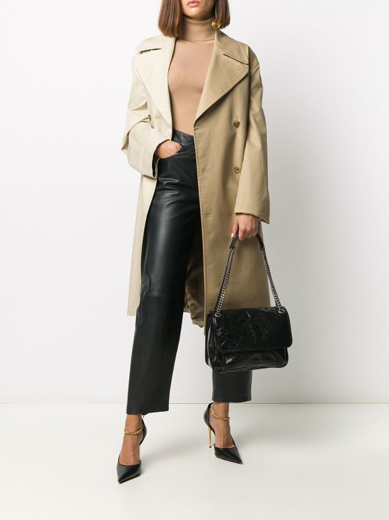 Black Niki Medium Leather Shoulder Bag