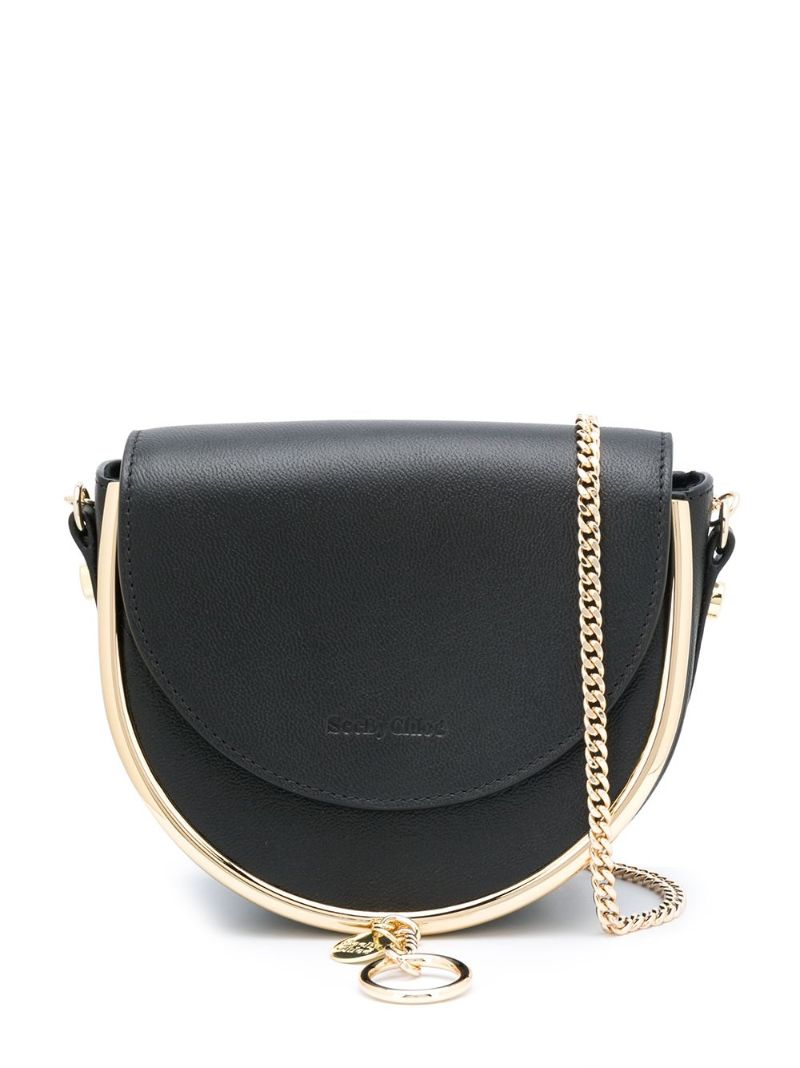 Black Mara Evening Leather Cross Body Bag