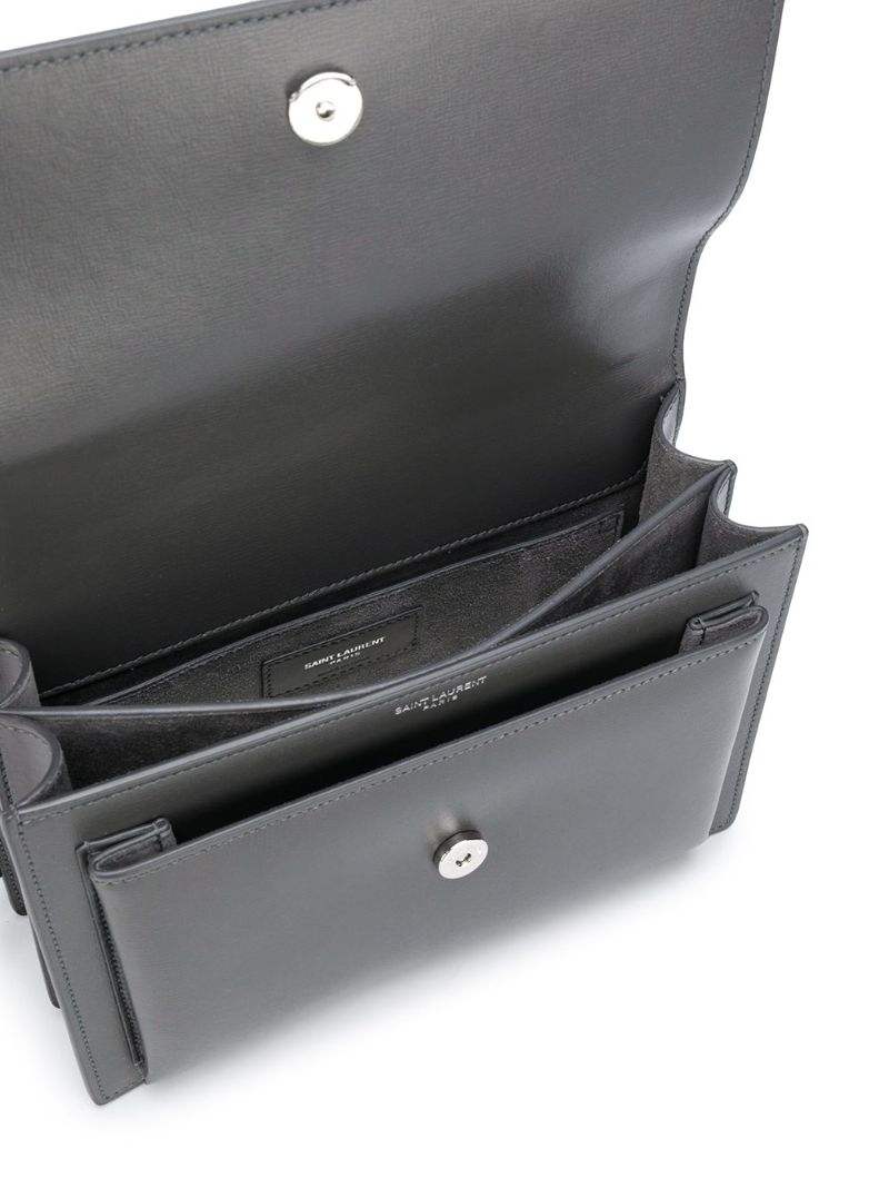 Grey Sunset Medium Leather Shoulder Bag