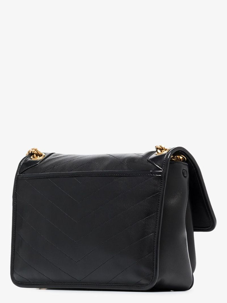 Black Niki Medium Leather Shoulder Bag