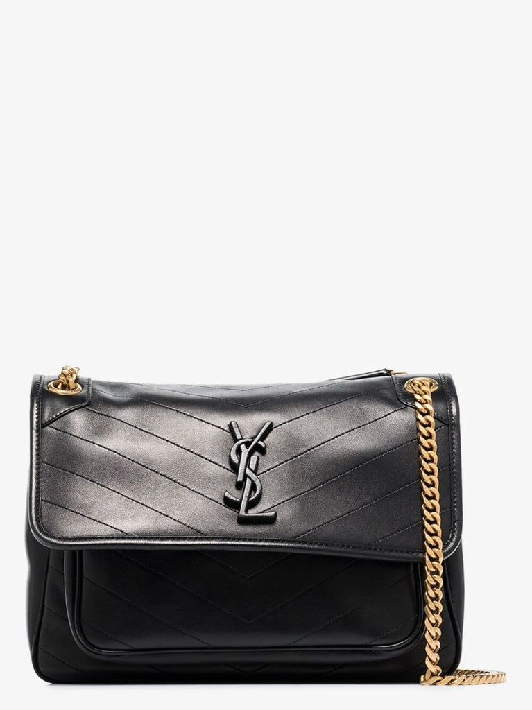 Black Niki Medium Leather Shoulder Bag