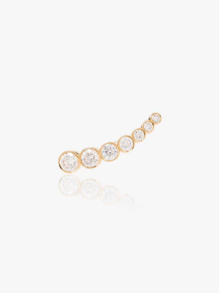 18k Yellow Gold Petit Croissant De Lune Diamond Earring