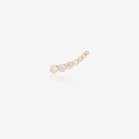 18k Yellow Gold Petit Croissant De Lune Diamond Earring