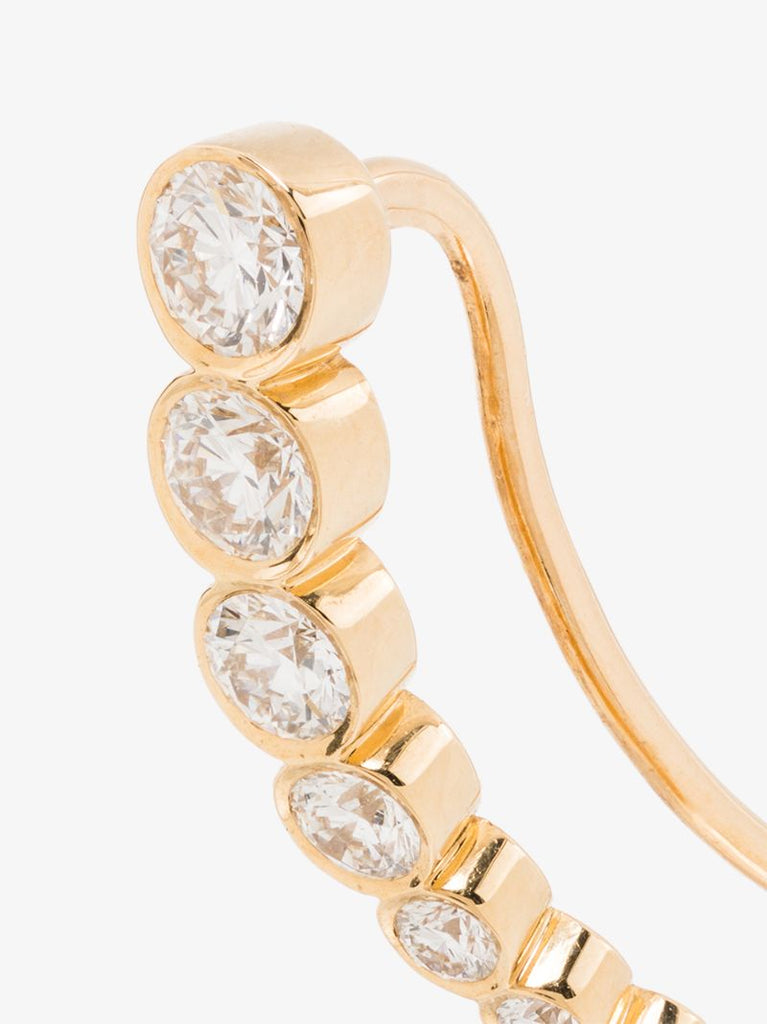 18k Yellow Gold Petit Croissant De Lune Diamond Earring