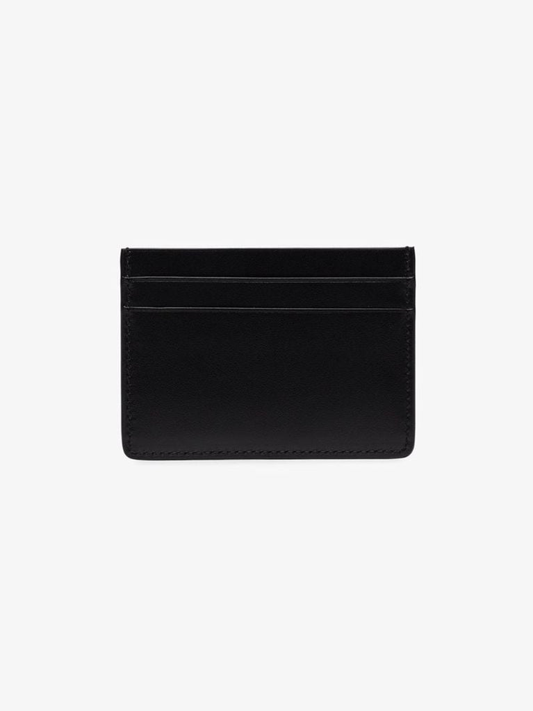 Black Logo Leather Card Holder