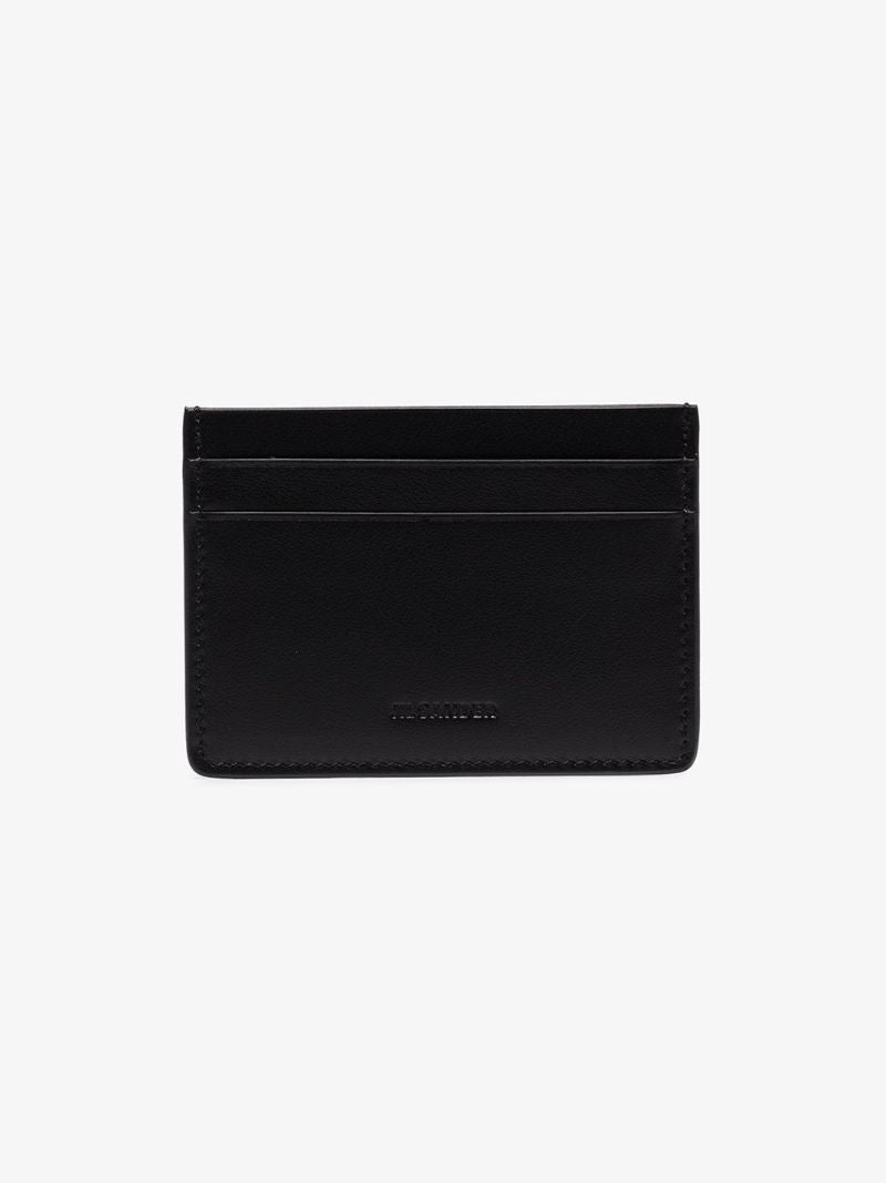 Black Logo Leather Card Holder