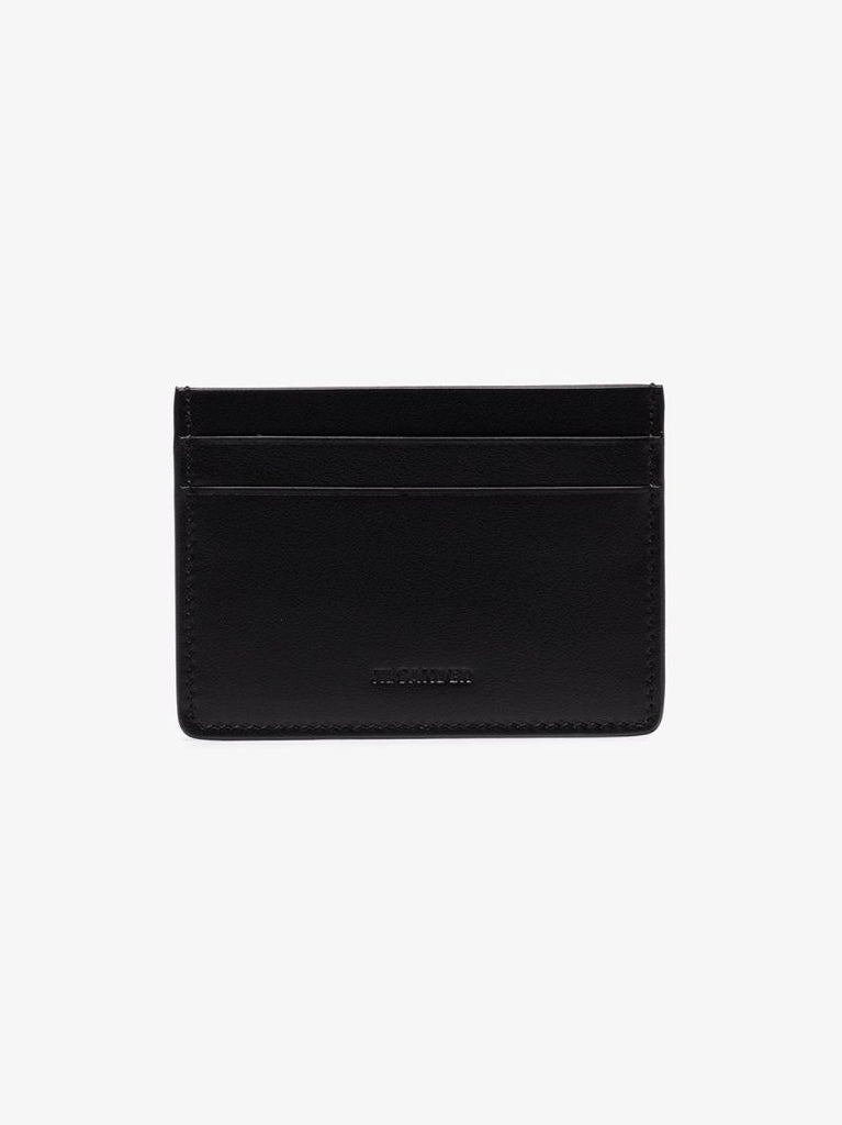 Black Logo Leather Card Holder