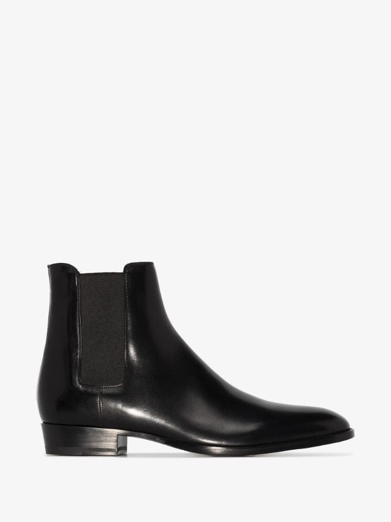 Black Wyatt 30 Leather Chelsea Boots