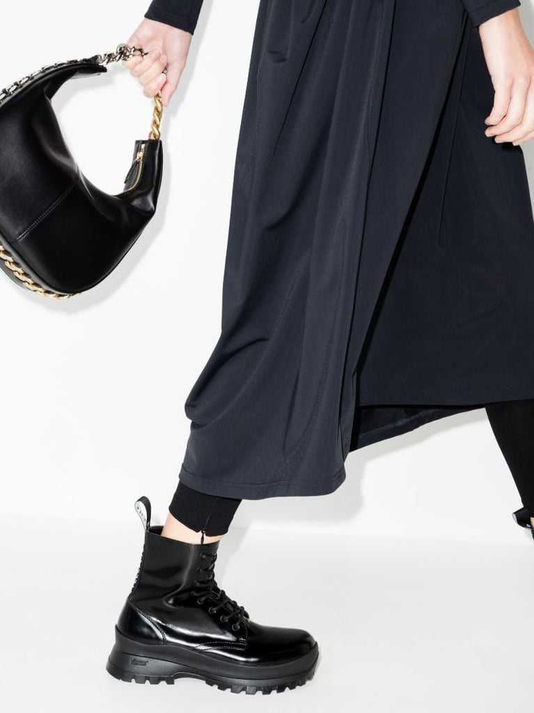 Black Trace Lace-up Ankle Boots