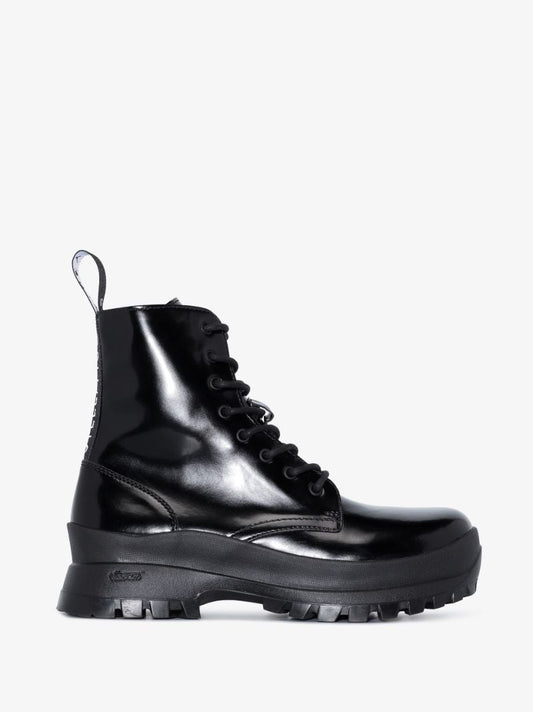 Black Trace Lace-up Ankle Boots