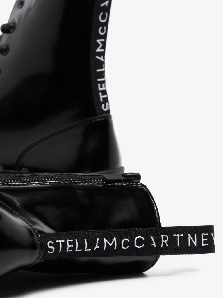 Black Trace Lace-up Ankle Boots