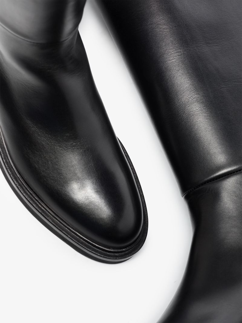Black the Derby Knee-high Leather Boots