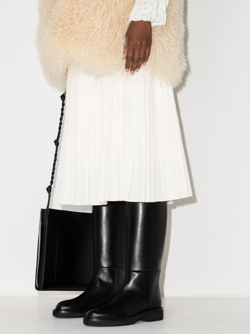 Black the Derby Knee-high Leather Boots