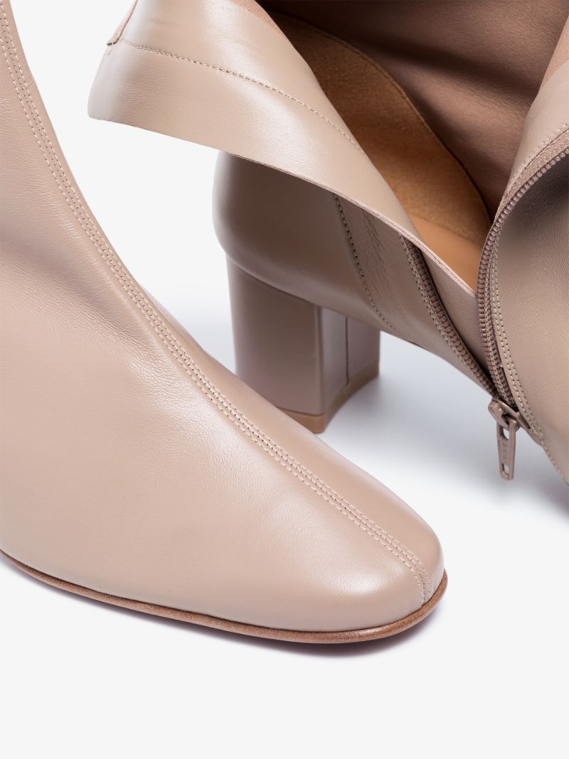 Neutral Sofia 50 Leather Ankle Boots