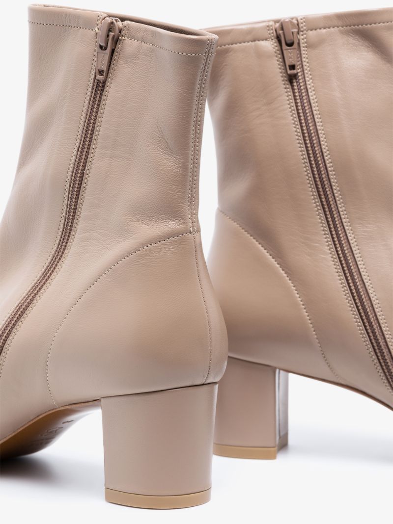 Neutral Sofia 50 Leather Ankle Boots