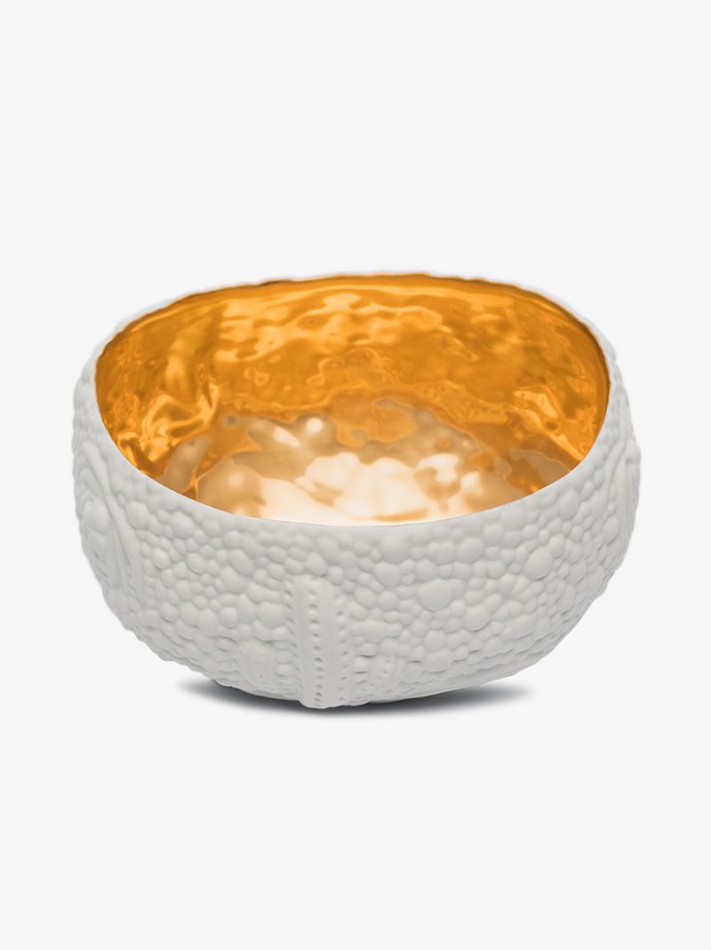 X Haas Brothers White and Gold Mojave Porcelain Bowl