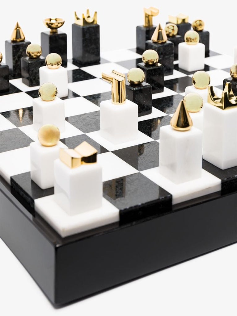 Gold-plated Marble Chess Set