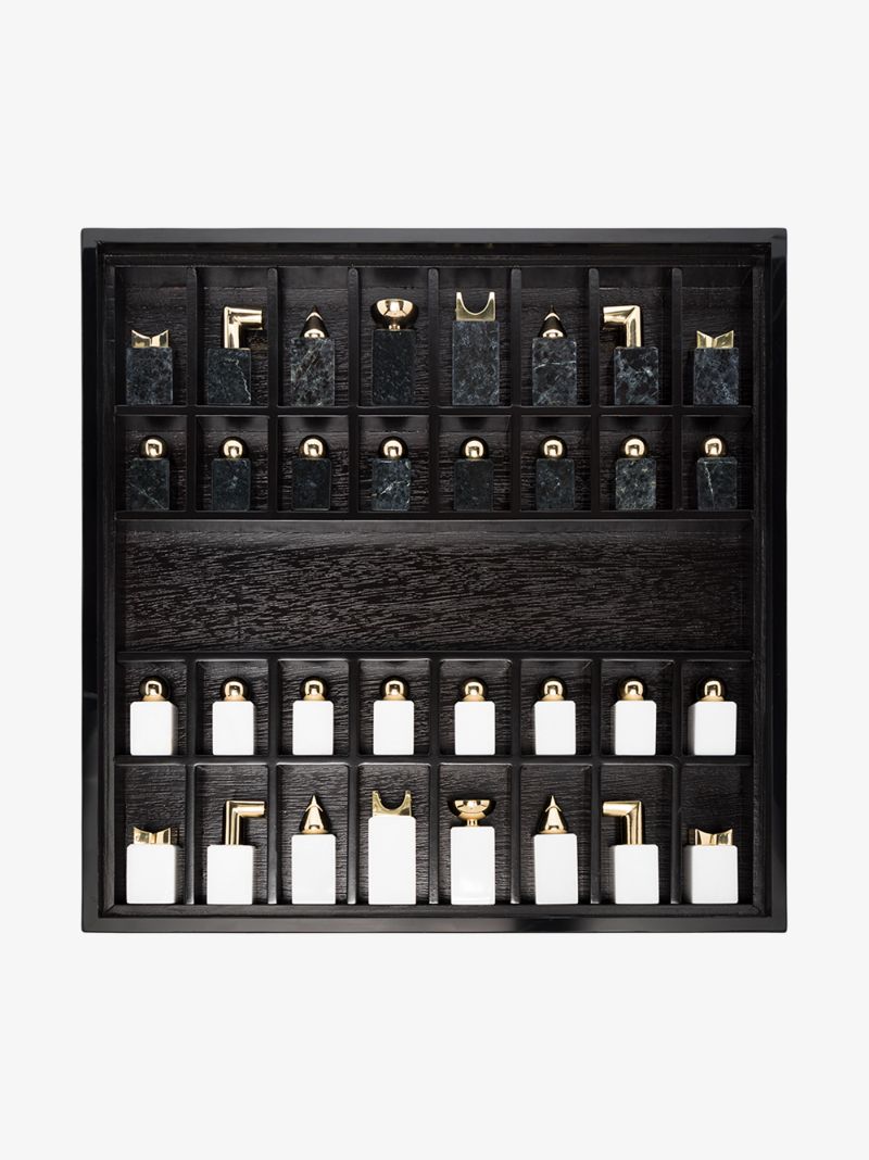Gold-plated Marble Chess Set