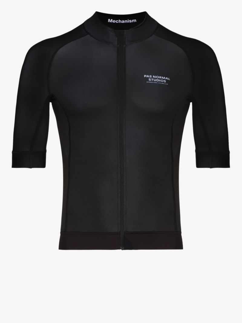Black Mechanism Cycling Jersey Top