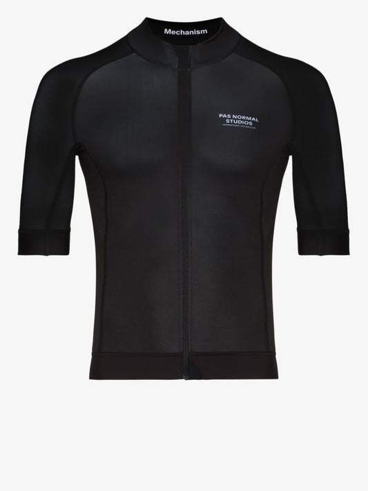 Black Mechanism Cycling Jersey Top