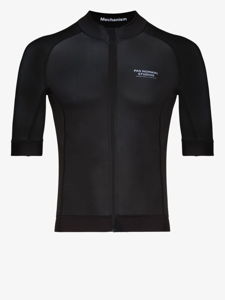 Black Mechanism Cycling Jersey Top