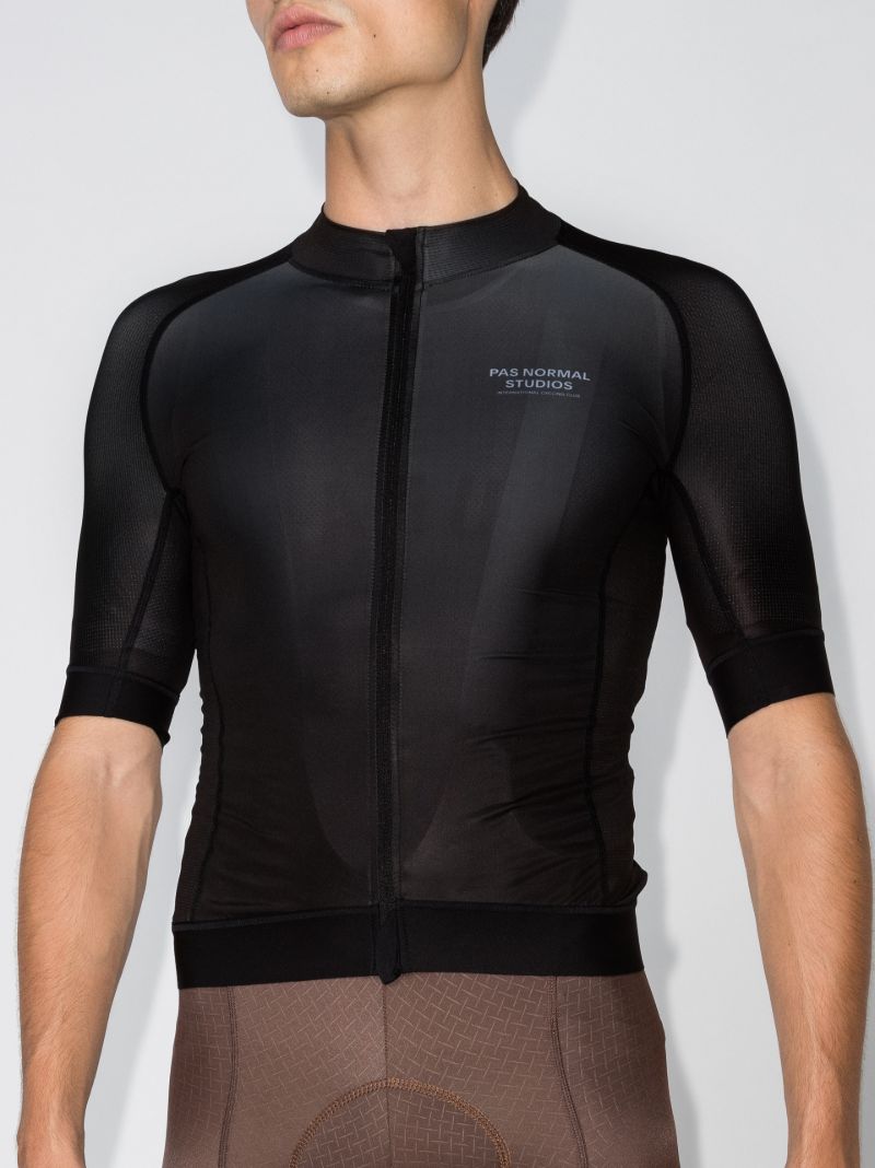 Black Mechanism Cycling Jersey Top