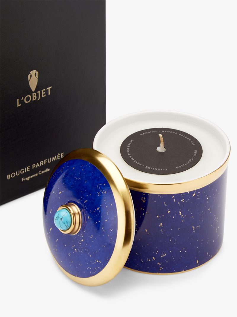 Blue and White Lapis Candle
