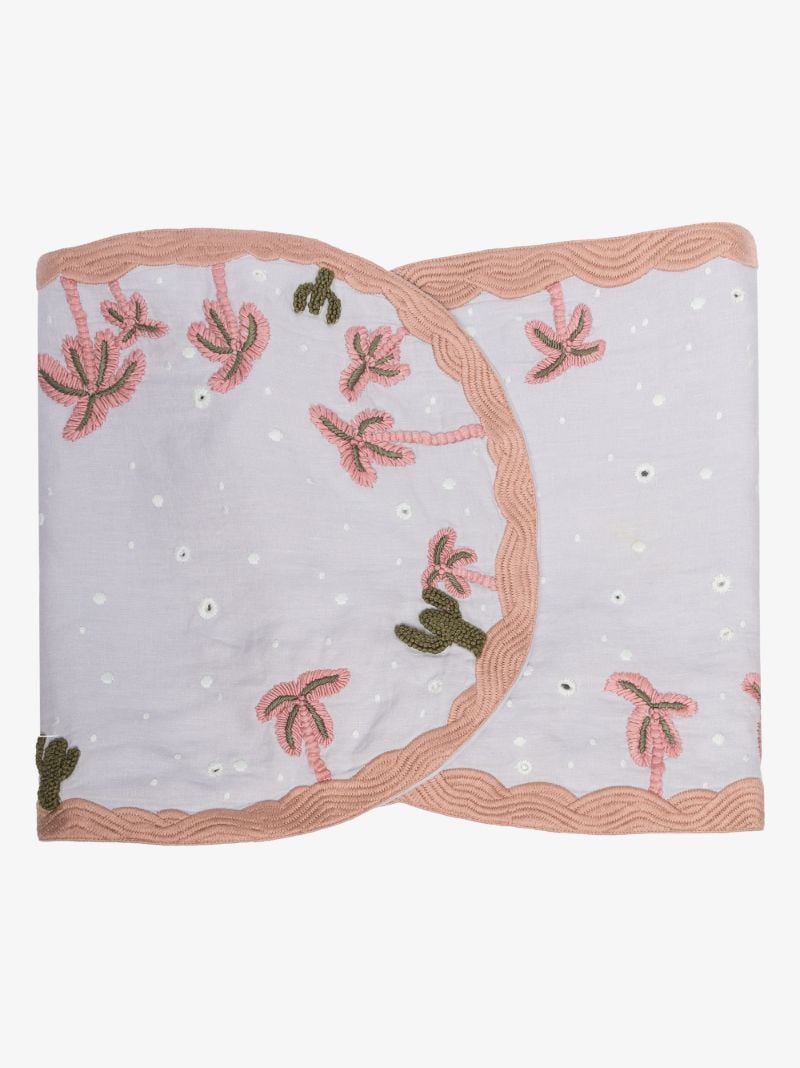 X Haas Brothers Pink Joshua Tree Linen Table Runner