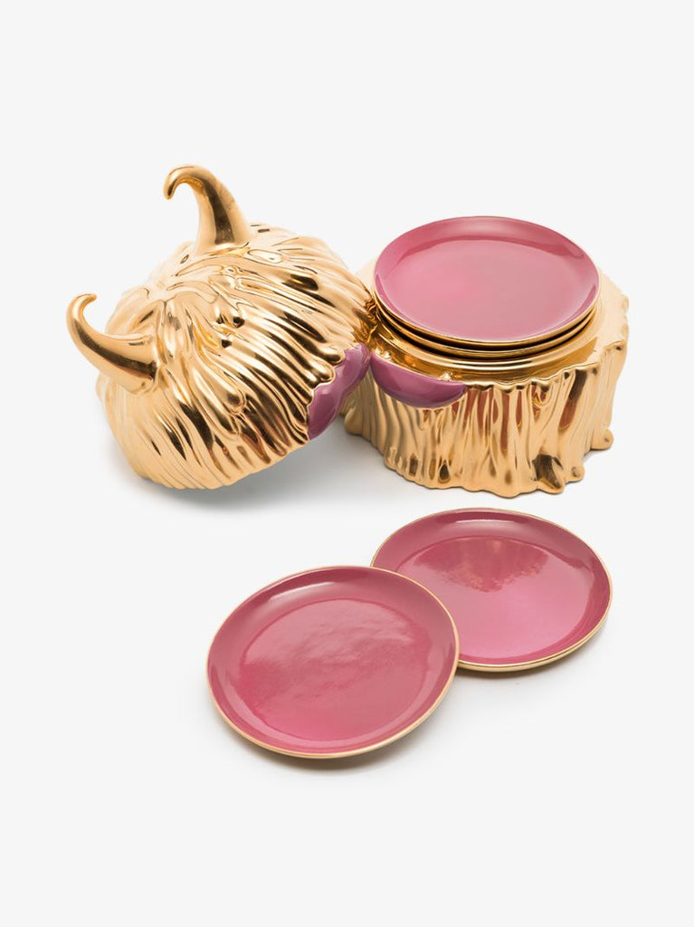 X Haas Brothers 24k Yellow Gold Lynda Box and Plate Set