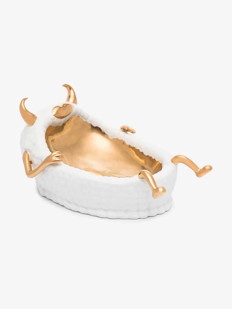X Haas Brothers White Lazy Susan Bowl
