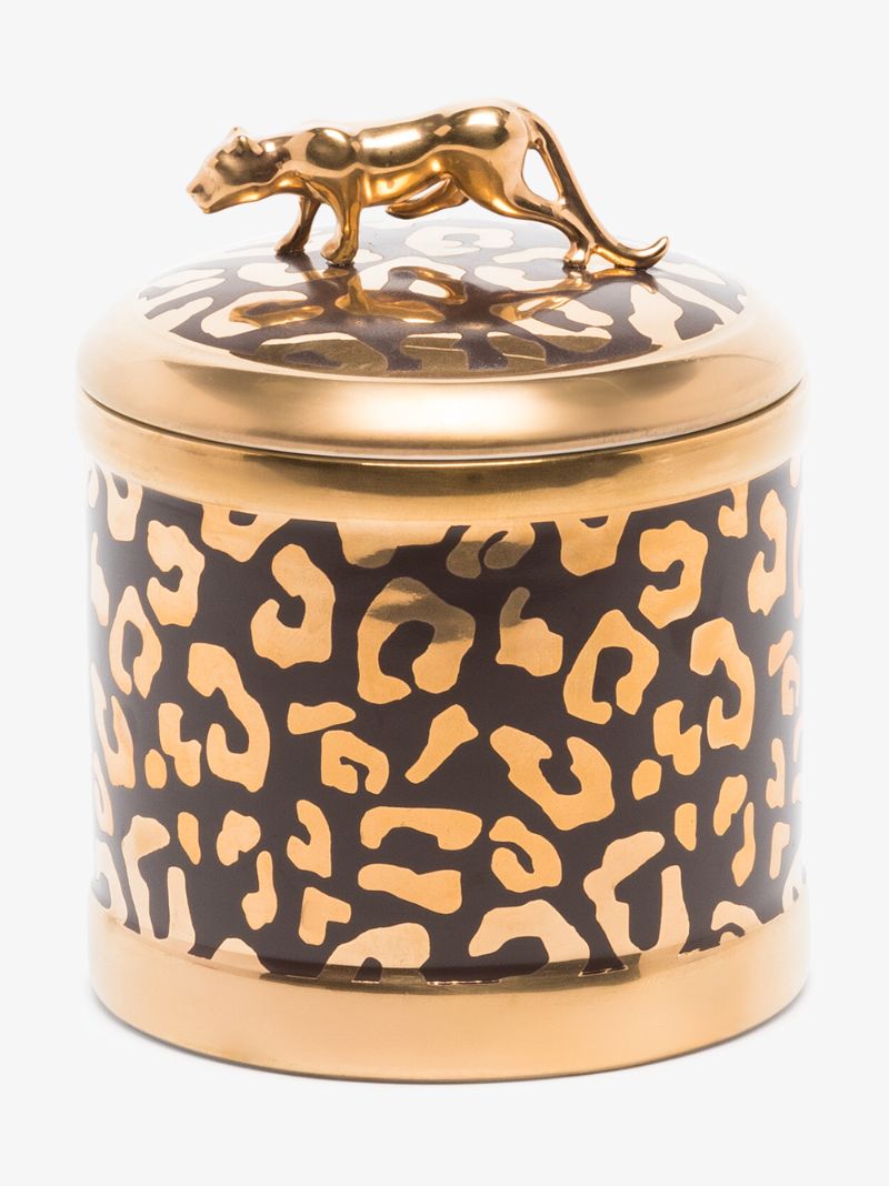 Leopard Candle 10x11cm