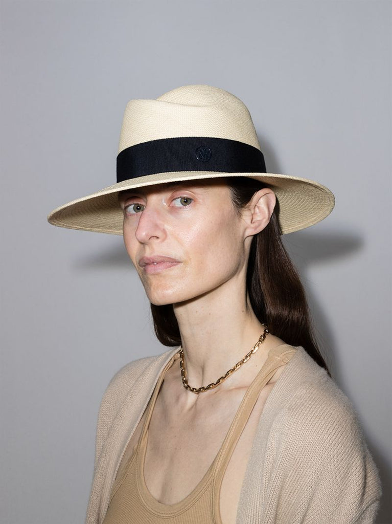 Neutral Virginie Straw Fedora Hat