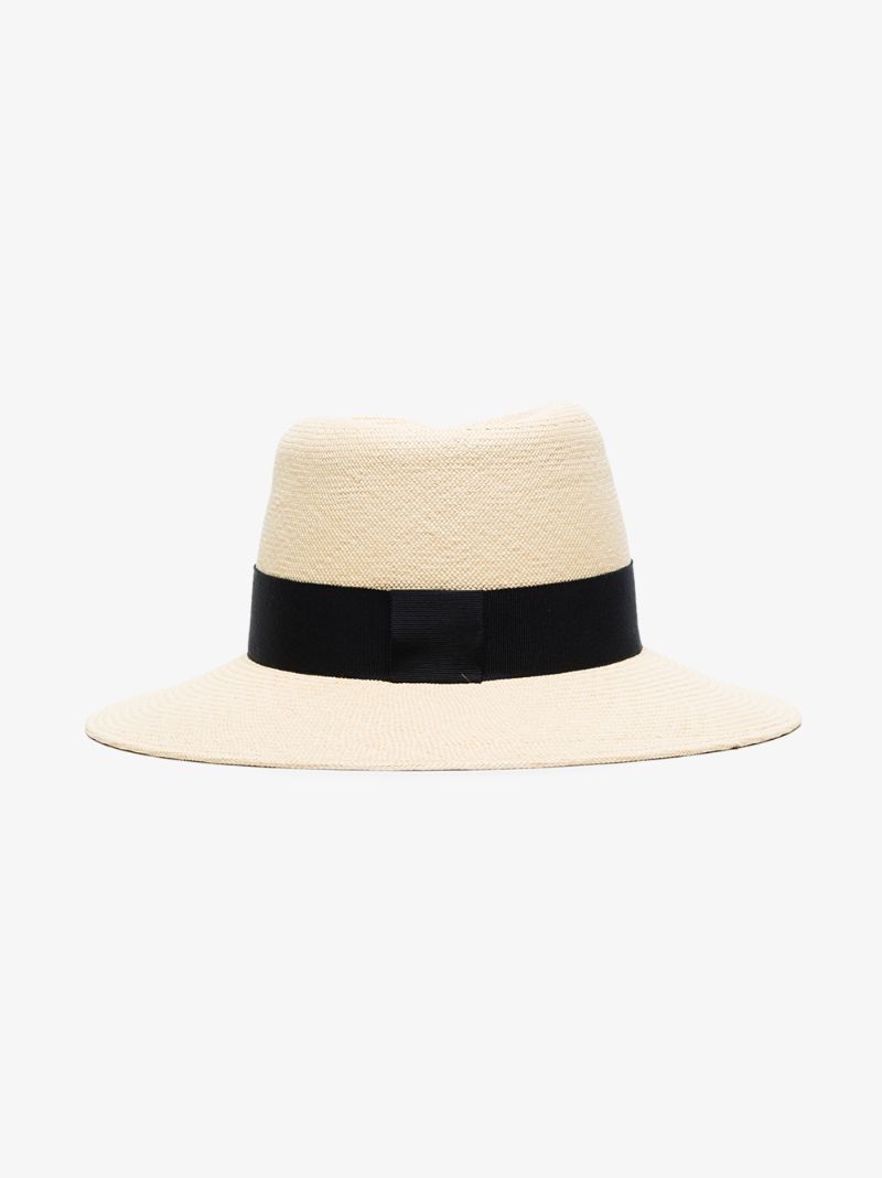 Neutral Virginie Straw Fedora Hat