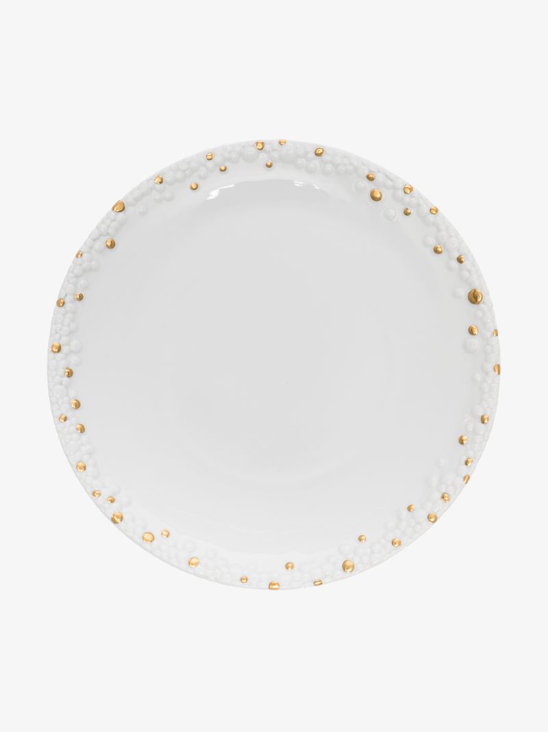 X Haas Brothers White Mojave Porcelain Dinner Plate