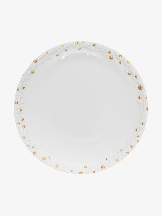 X Haas Brothers White Mojave Porcelain Dinner Plate