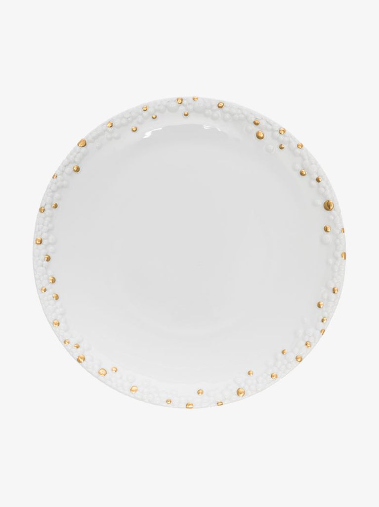 X Haas Brothers White Mojave Porcelain Dinner Plate