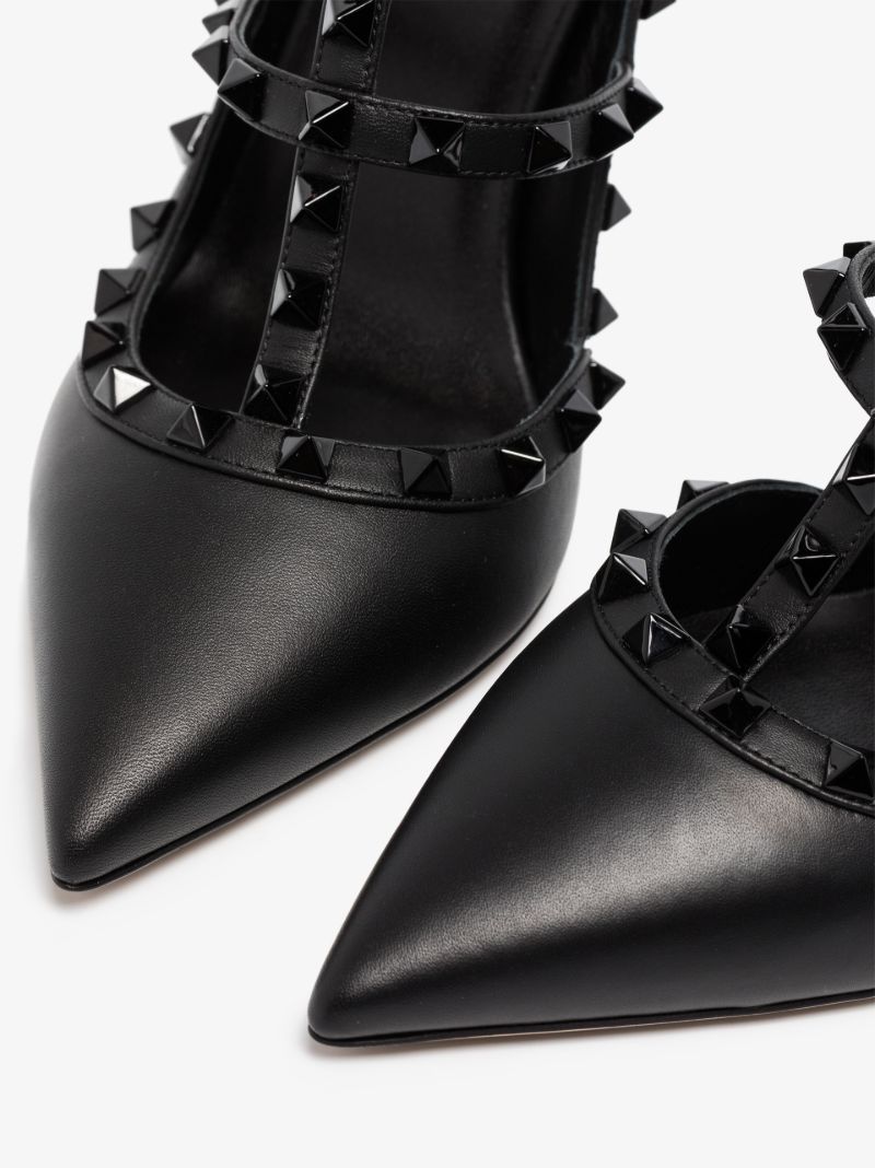 Black Rockstud 100 Leather Pumps