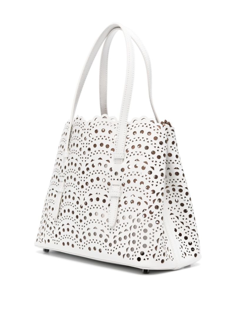 White Mina 25 Leather Tote Bag