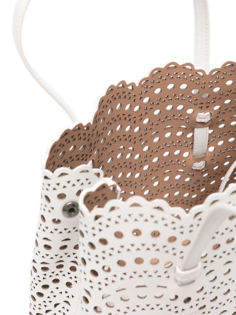 White Mina 25 Leather Tote Bag