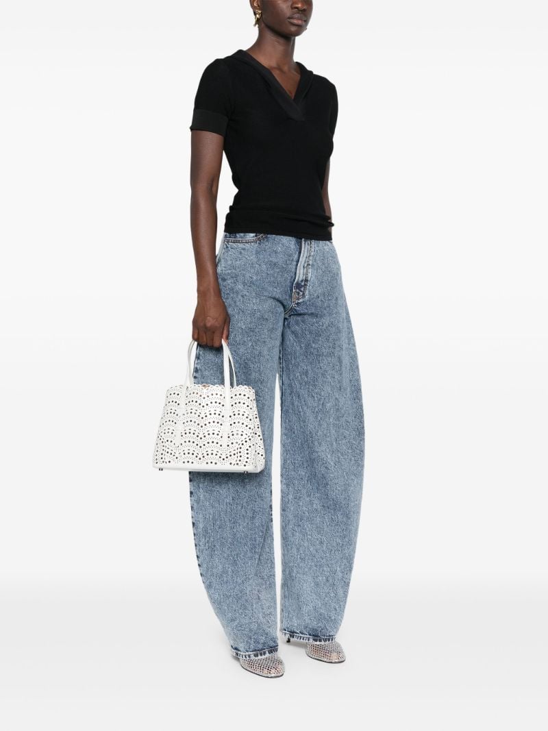 White Mina 25 Leather Tote Bag